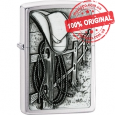 Зажигалка Zippo Cowboy Hat & Rope Emblem Brushed Chrome 24879