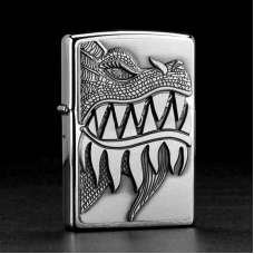 Зажигалка Zippo Fire Breathing Dragon Emblem Brushed Chrome 28969