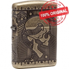 Запальничка Zippo Armor Steampunk Skull Antique Brass 29268